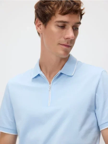 Поло Reserved голубое