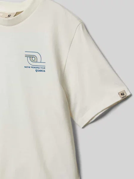 T-shirt z nadrukiem z logo Garcia biała