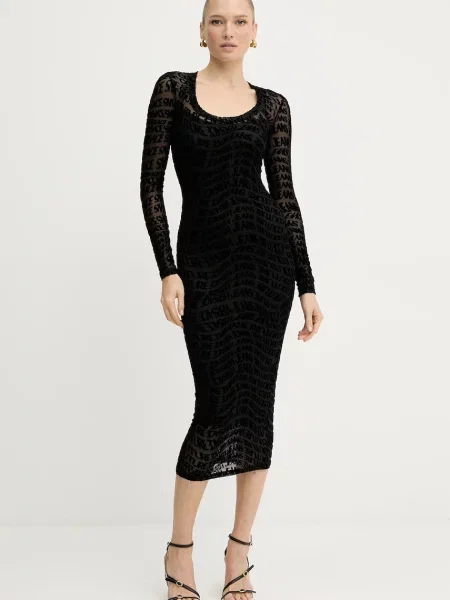 Versace Jeans Couture rochie midi mulată negru