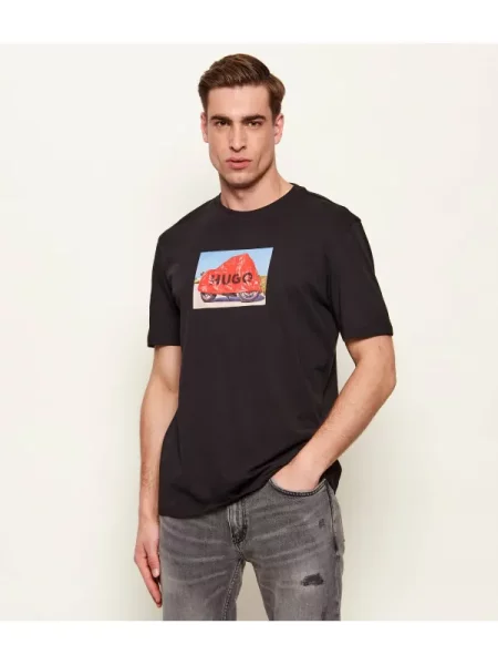 HUGO Tricou Dostino negru