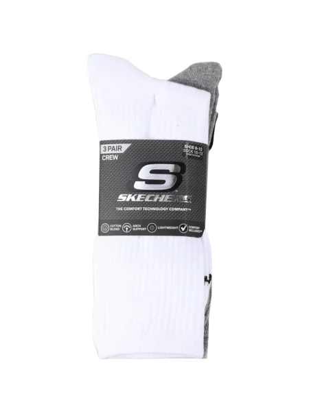 Ponožky SKECHERS Non Tery Crew Arch Support 3 pack white/black biela