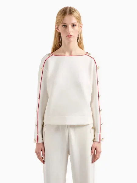 Світшот Emporio Armani Chinese New Year бавовна/поліестер/еластан білий