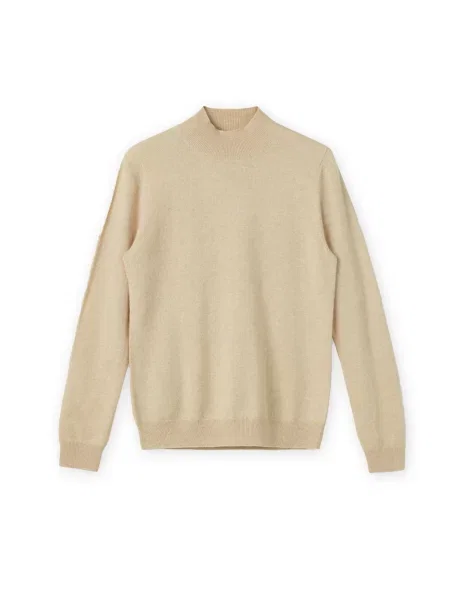 GOBI Cashmere Pulover Women's Essential Cashmere Mock Neck Sweater' bej