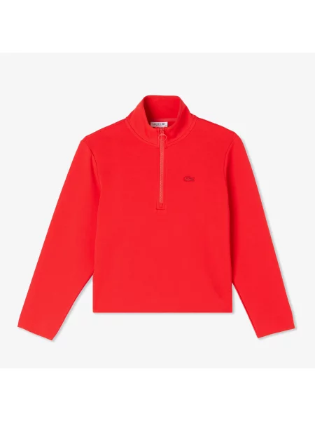Lacoste Bluza Half Zip Regular Fit czerwona
