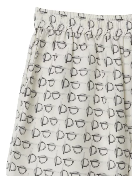 Šilkinės raštuotos šortai Burberry balta