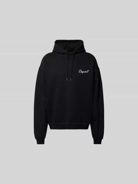 Bluza z kapturem o kroju regular fit z wyhaftowanym logo Dsquared2 czarna