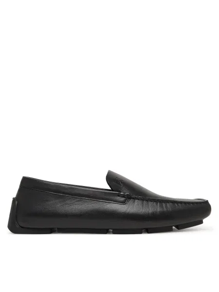 Mokasíny Calvin Klein Driver Penny Embl Lth čierna