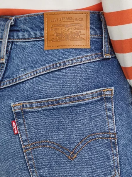Карирани дънки straight leg Levi's® с шипове кафяво