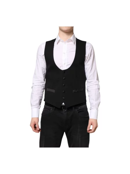 Kamizelka Dolce And Gabbana wełniana biznesowa czarna