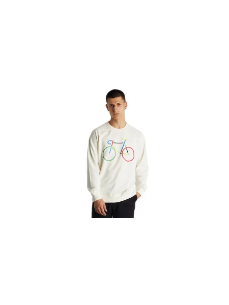 Dedicated Sweatshirt Malmoe Color Bike Off-White Mężczyźni Bluzy i bluzy z kapturem Dedicated Size: L biały