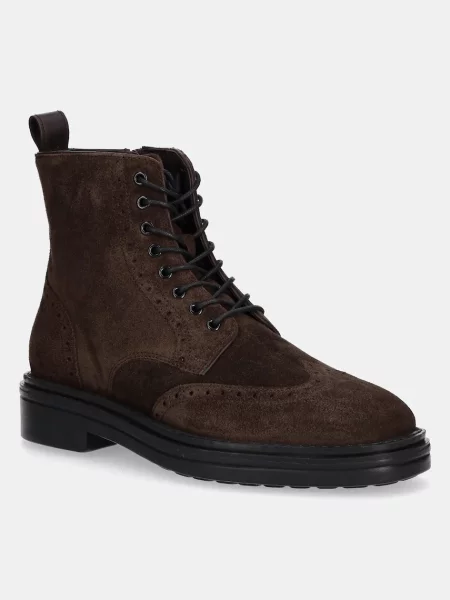 Gant botine de piele întoarsă Boggar maro