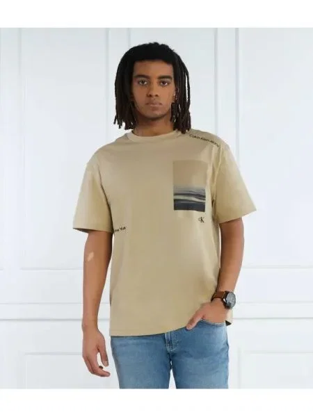 CALVIN KLEIN JEANS Tricou SERENITY BACK GRAPHIC bej