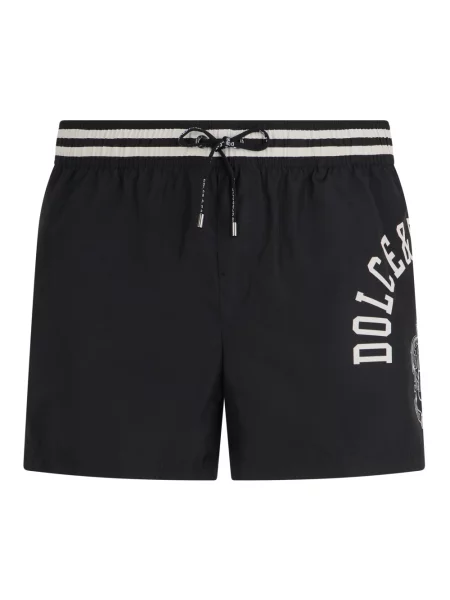 Kąpielówki Dolce And Gabbana z nadrukiem czarne