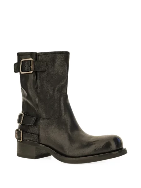 Botine Officine Creative din piele cu cataramă negru