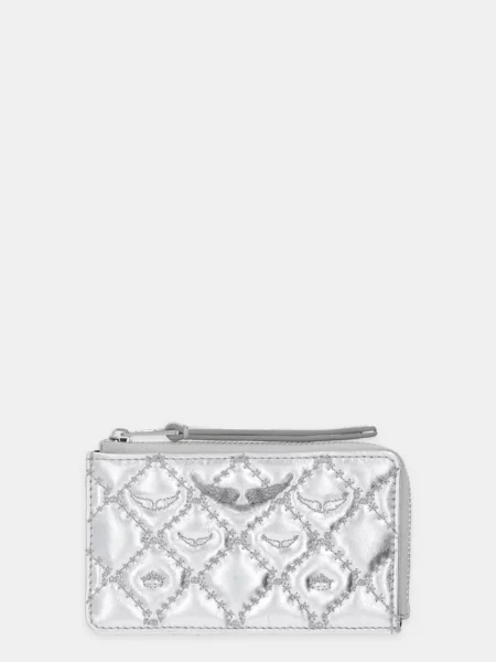 ZADIG&VOLTAIRE portofel de piele argintiu