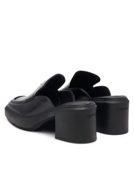 Natikače Calvin Klein Block Heel Mule Lth Hdw crna