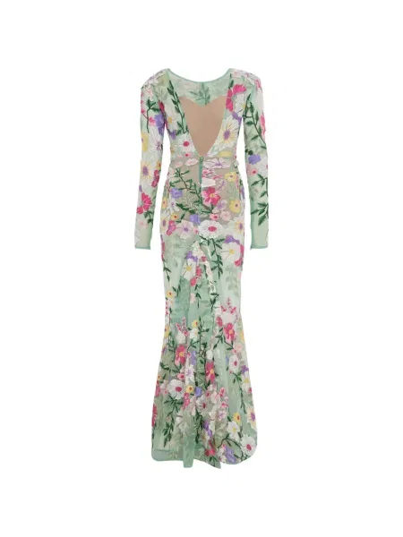 Rochie maxi Bronx & Banco cu model floral verde