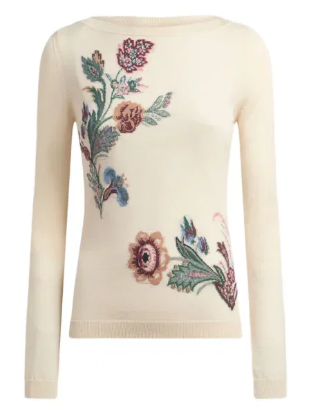Pulover Etro cu model floral din jacard