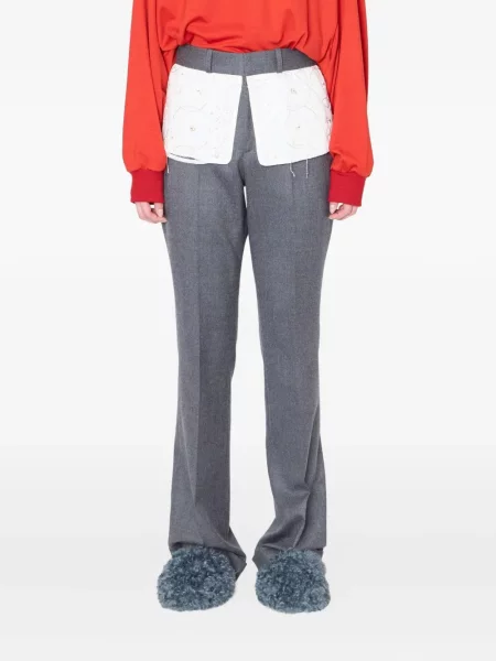Haftowane spodnie Kolor szare