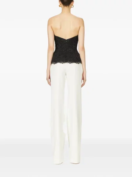 Pantaloni Costarellos din crep alb
