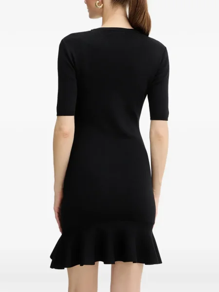 Rochie mini Armani Exchange cu volane scurtă de costum negru