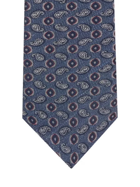 Cravată Etro cu model paisley din jacard albastru