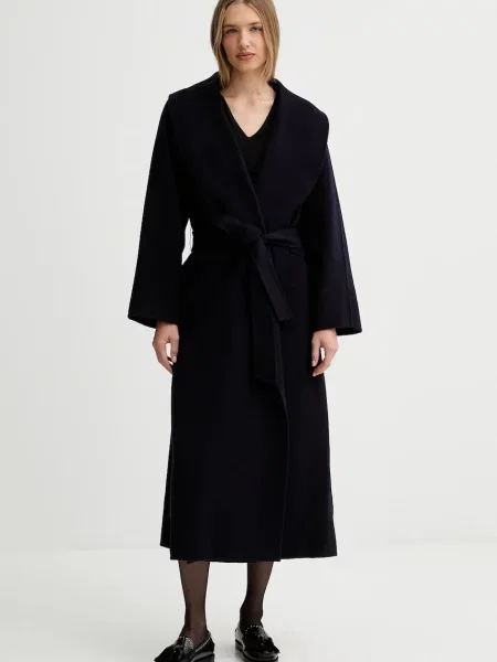 Volnen plašč Liviana Conti mornarsko modra