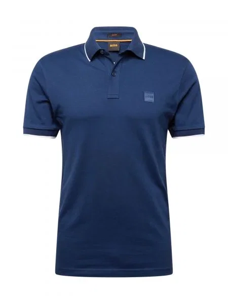 BOSS Orange polo tričko pánske s elastanom Passertip modrá