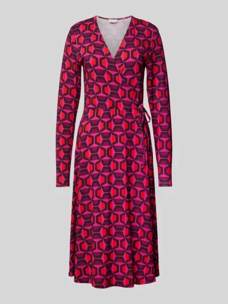 Sukienka midi w stylu kopertowym Milano Italy czerwona