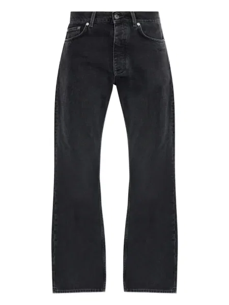 Blugi Off-white cu broderie alb