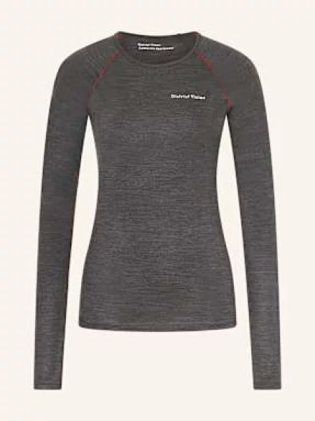 District Vision Tričko S Dlouhým Rukávem Merino Z Merino Vlny tmavě šedá