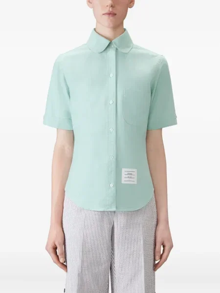 Cămașă Thom Browne din țesătură twill albastru