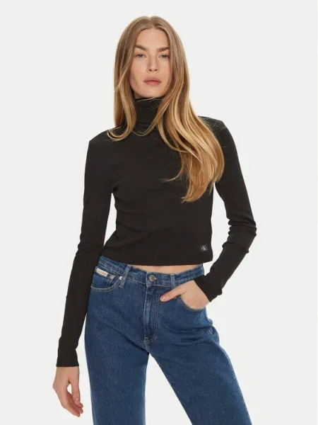 Calvin Klein Jeans Bluză cu gât negru