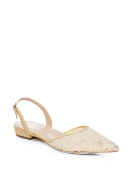 Pantofi cu toc Ginissima din dantelă slingback