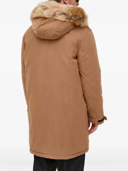 Geacă parka Michael Kors cu blană maro