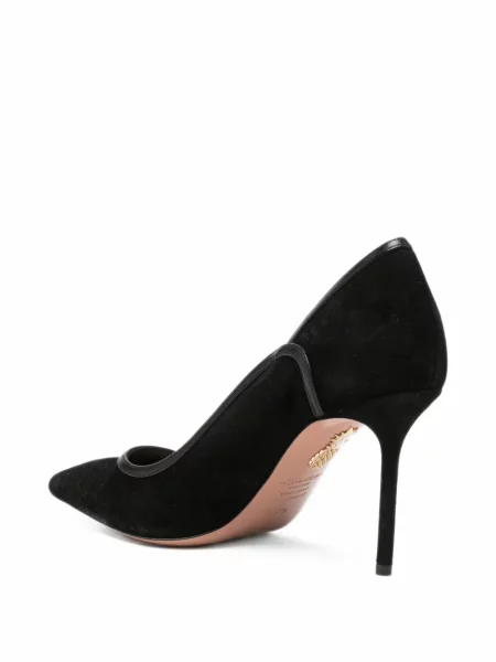 Pantofi cu toc Aquazzura din piele de căprioară negru