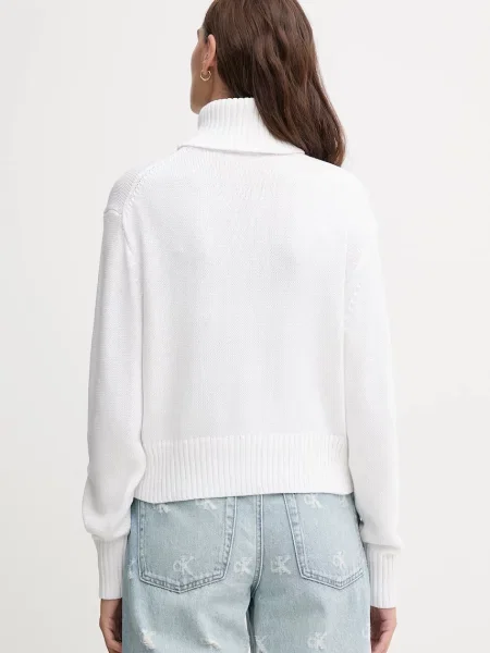 Calvin Klein Jeans pulóver garbónyakú fehér