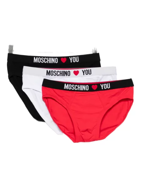 Chiloți multipac Moschino cu autograf roșu