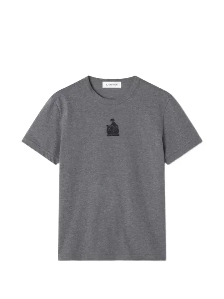 Tricou Lanvin cu broderie din jerseu gri