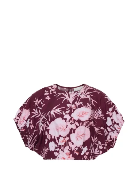 Decupat top Cara Cara cu model floral cu imagine roșu
