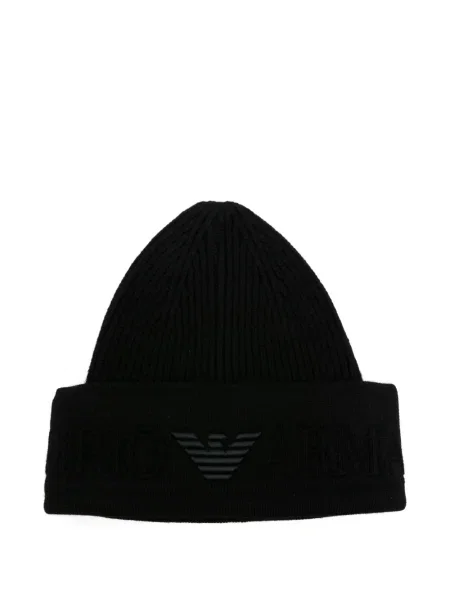 Căciulă Emporio Armani cu broderie negru