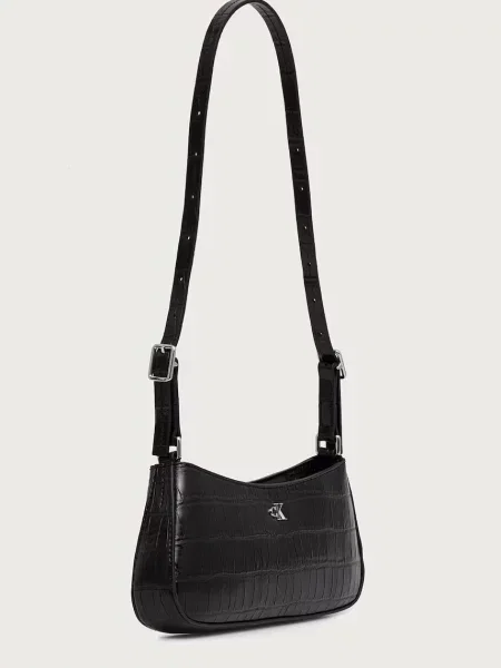 Calvin Klein Kabelka Ck Croc Small Shoulder Bag čierna