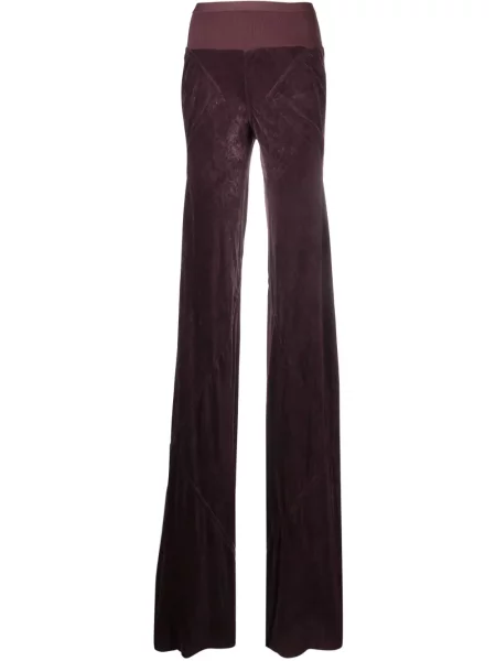 Pantaloni Rick Owens de catifea violet