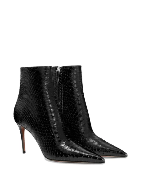 Botine Paris Texas cu model piele de șarpe negru