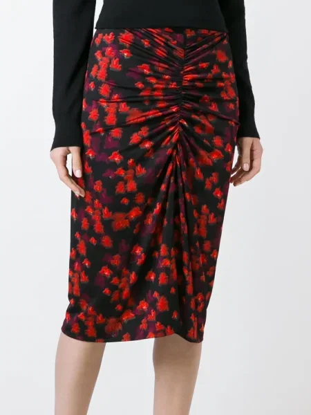 Fustă Givenchy cu imagine cu imprimeu abstract roșu