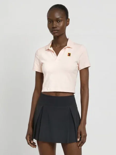 Nike Žerzejová Polokošile Court Heritage krémová