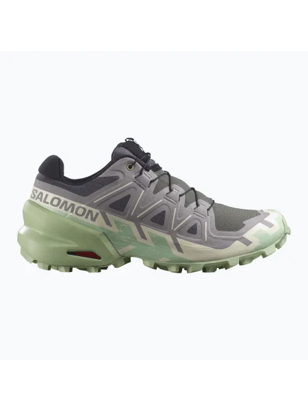Pantofi de alergare pentru femei Salomon Speedcross 6 castlerock/vanilla ice/moke green verde