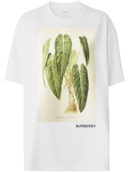 Tricou Burberry cu imagine scurt alb