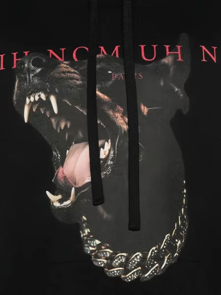 Hanorac cu glugă Ih Nom Uh Nit cu imagine cu cordon negru