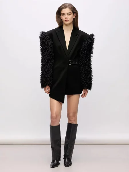 Karl Lagerfeld rochie mini mulata negru